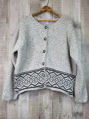 Fall River Knitting Mills Supe Soft Cotton Crewneck Cardigan Sweater. Size XL